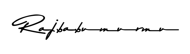 The Asem Kandis PERSONAL USE typeface gives name Rajbabumurmu a refined look. Suitable for certificates, diplomas, and official verification. Rajbabumurmu signature style 9 images and pictures png