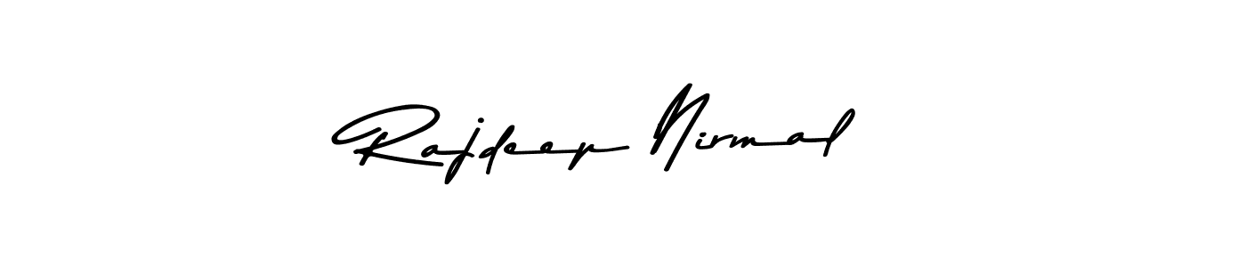 How to make Rajdeep Nirmal name signature. Use Asem Kandis PERSONAL USE style for creating short signs online. This is the latest handwritten sign. Rajdeep Nirmal signature style 9 images and pictures png