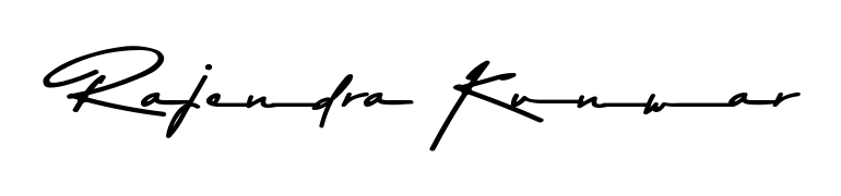 Designed for modern professionals: Rajendra Kunwar name signature crafted with Asem Kandis PERSONAL USE script. Ready for digital PDF workflows. Rajendra Kunwar signature style 9 images and pictures png