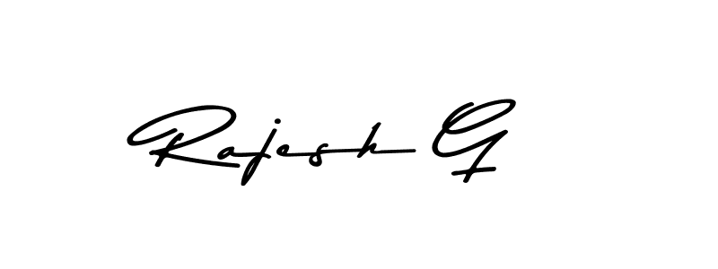 Make a beautiful signature design for name Rajesh G. With this signature (Asem Kandis PERSONAL USE) style, you can create a handwritten signature for free. Rajesh G signature style 9 images and pictures png