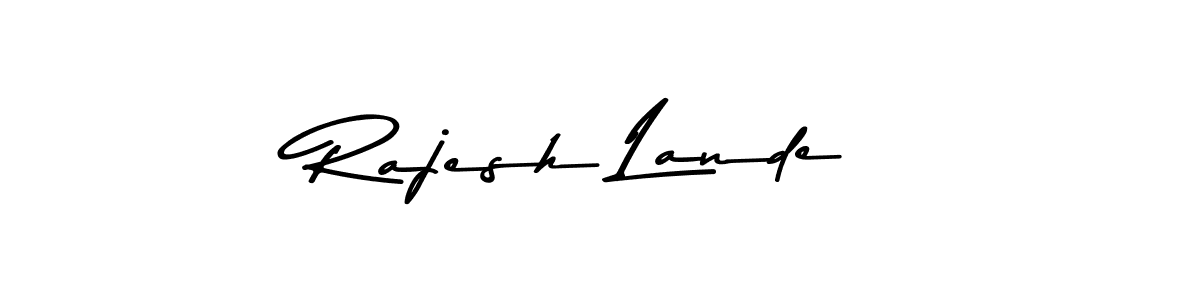The best way (Asem Kandis PERSONAL USE) to make a short signature is to pick only two or three words in your name. The name Rajesh Lande include a total of six letters. For converting this name. Rajesh Lande signature style 9 images and pictures png