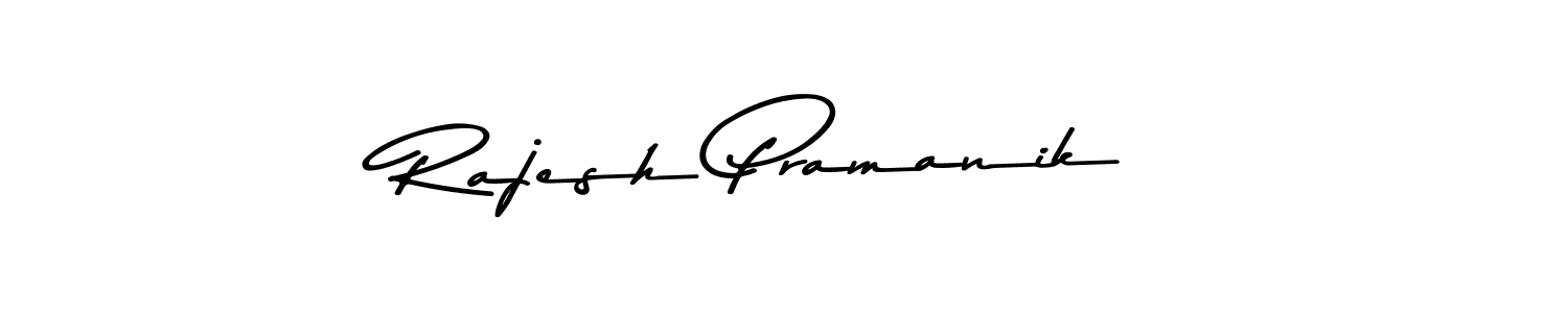 Create a beautiful signature design for name Rajesh Pramanik. With this signature (Asem Kandis PERSONAL USE) fonts, you can make a handwritten signature for free. Rajesh Pramanik signature style 9 images and pictures png