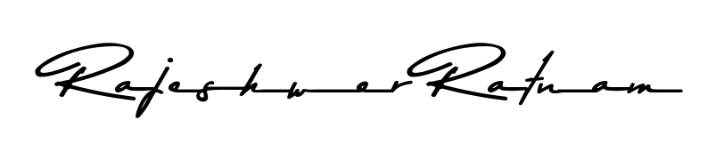 The Asem Kandis PERSONAL USE font gives name Rajeshwer Ratnam a signature that looks effortless yet distinguished. Download high-res PNG instantly. Rajeshwer Ratnam signature style 9 images and pictures png