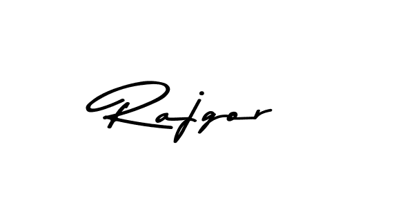 How to make Rajgor name signature. Use Asem Kandis PERSONAL USE style for creating short signs online. This is the latest handwritten sign. Rajgor signature style 9 images and pictures png