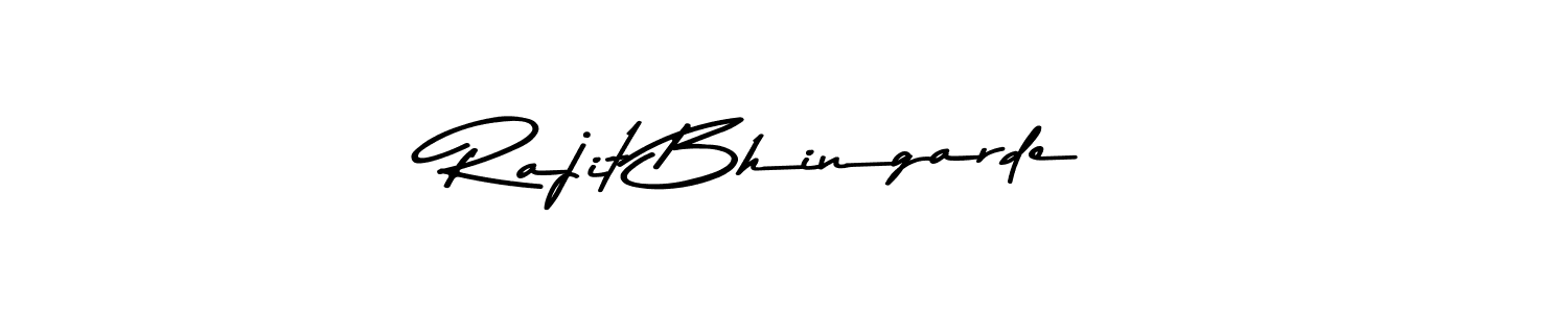 Make a beautiful signature design for name Rajit Bhingarde. With this signature (Asem Kandis PERSONAL USE) style, you can create a handwritten signature for free. Rajit Bhingarde signature style 9 images and pictures png