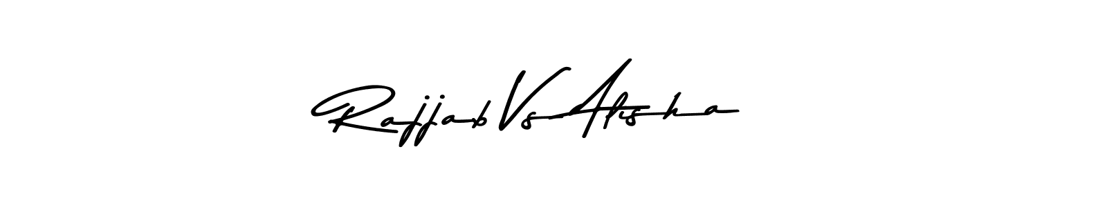 Also You can easily find your signature by using the search form. We will create Rajjab Vs Alisha name handwritten signature images for you free of cost using Asem Kandis PERSONAL USE sign style. Rajjab Vs Alisha signature style 9 images and pictures png