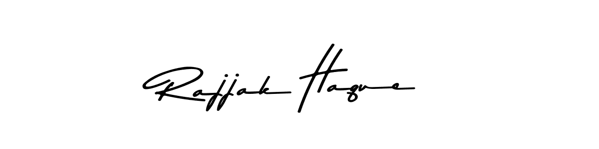 How to make Rajjak Haque name signature. Use Asem Kandis PERSONAL USE style for creating short signs online. This is the latest handwritten sign. Rajjak Haque signature style 9 images and pictures png