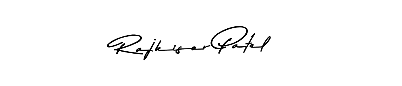 You should practise on your own different ways (Asem Kandis PERSONAL USE) to write your name (Rajkisor Patel) in signature. don't let someone else do it for you. Rajkisor Patel signature style 9 images and pictures png