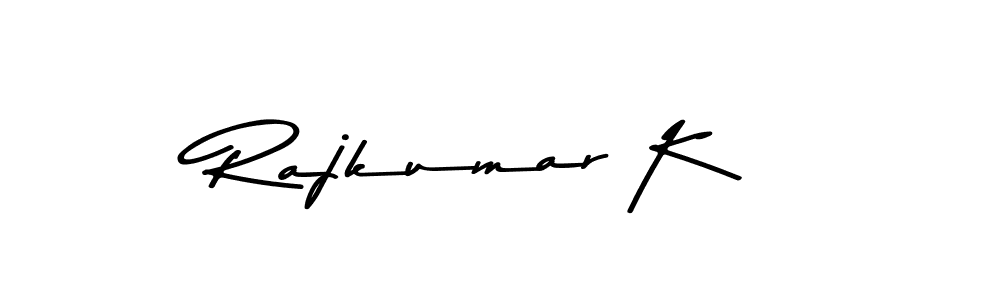 Make a beautiful signature design for name Rajkumar K. With this signature (Asem Kandis PERSONAL USE) style, you can create a handwritten signature for free. Rajkumar K signature style 9 images and pictures png