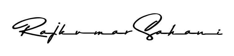 A modern signature idea for name Rajkumar Sahani using Asem Kandis PERSONAL USE font. Clean strokes and elegant curves make it stand out instantly. Rajkumar Sahani signature style 9 images and pictures png