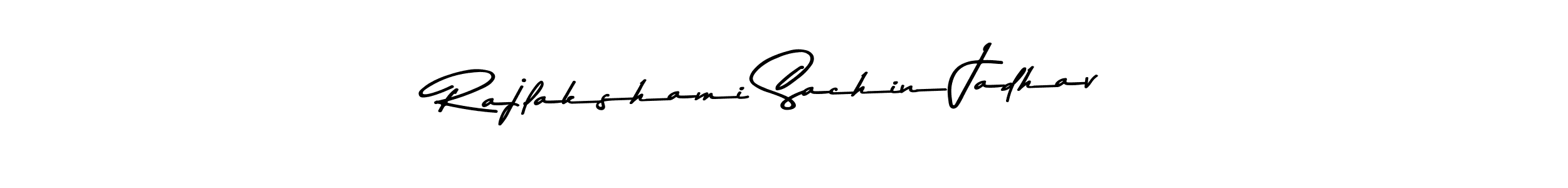 How to make Rajlakshami Sachin Jadhav name signature. Use Asem Kandis PERSONAL USE style for creating short signs online. This is the latest handwritten sign. Rajlakshami Sachin Jadhav signature style 9 images and pictures png