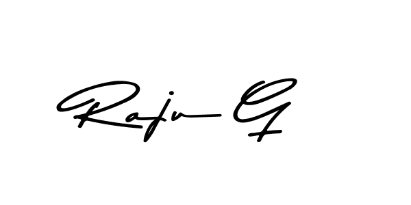 Make a beautiful signature design for name Raju G. With this signature (Asem Kandis PERSONAL USE) style, you can create a handwritten signature for free. Raju G signature style 9 images and pictures png