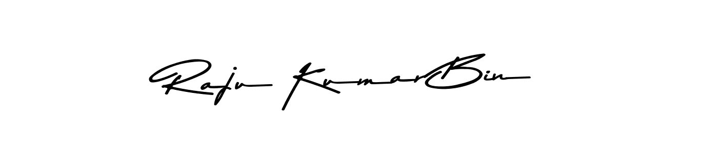 Make a beautiful signature design for name Raju Kumar Bin. With this signature (Asem Kandis PERSONAL USE) style, you can create a handwritten signature for free. Raju Kumar Bin signature style 9 images and pictures png