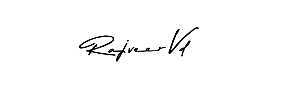 How to make Rajveer Vd name signature. Use Asem Kandis PERSONAL USE style for creating short signs online. This is the latest handwritten sign. Rajveer Vd signature style 9 images and pictures png