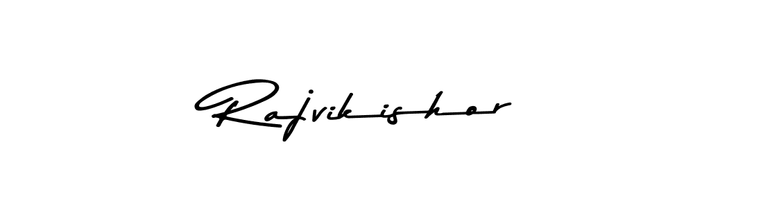 Make a beautiful signature design for name Rajvikishor. With this signature (Asem Kandis PERSONAL USE) style, you can create a handwritten signature for free. Rajvikishor signature style 9 images and pictures png