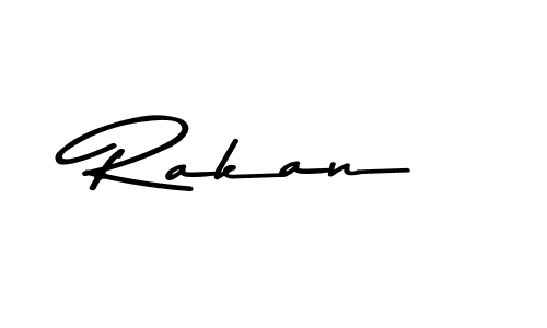 How to make Rakan signature? Asem Kandis PERSONAL USE is a professional autograph style. Create handwritten signature for Rakan name. Rakan signature style 9 images and pictures png