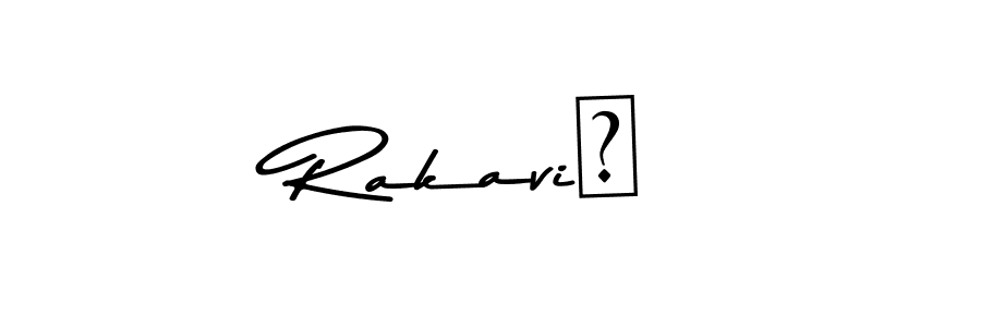 How to make Rakavi❤ name signature. Use Asem Kandis PERSONAL USE style for creating short signs online. This is the latest handwritten sign. Rakavi❤ signature style 9 images and pictures png