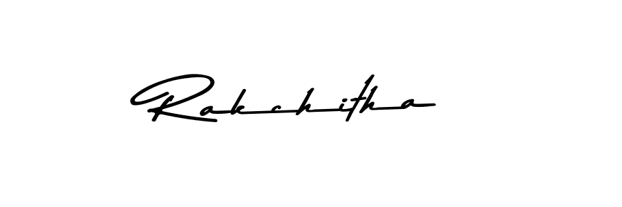 How to make Rakchitha name signature. Use Asem Kandis PERSONAL USE style for creating short signs online. This is the latest handwritten sign. Rakchitha signature style 9 images and pictures png