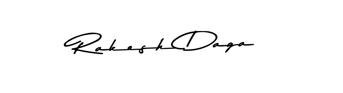 How to make Rakesh Daga name signature. Use Asem Kandis PERSONAL USE style for creating short signs online. This is the latest handwritten sign. Rakesh Daga signature style 9 images and pictures png