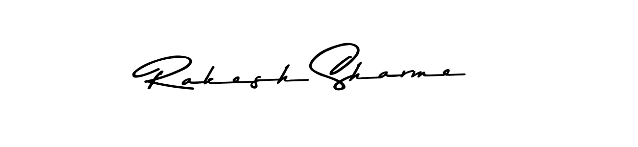 How to make Rakesh Sharme name signature. Use Asem Kandis PERSONAL USE style for creating short signs online. This is the latest handwritten sign. Rakesh Sharme signature style 9 images and pictures png