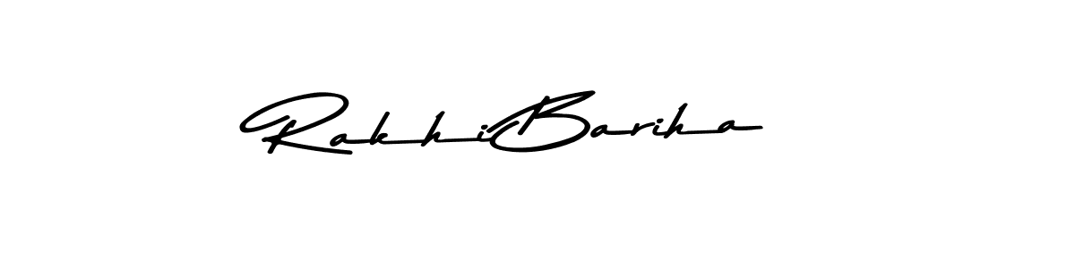 How to make Rakhi Bariha name signature. Use Asem Kandis PERSONAL USE style for creating short signs online. This is the latest handwritten sign. Rakhi Bariha signature style 9 images and pictures png