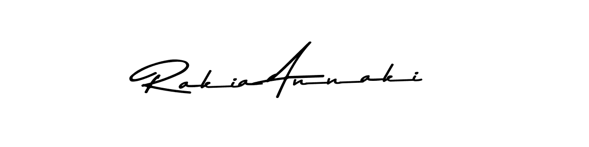 Create a beautiful signature design for name Rakia Annaki. With this signature (Asem Kandis PERSONAL USE) fonts, you can make a handwritten signature for free. Rakia Annaki signature style 9 images and pictures png