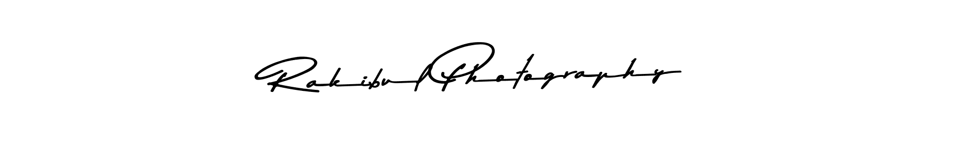 How to make Rakibul Photography name signature. Use Asem Kandis PERSONAL USE style for creating short signs online. This is the latest handwritten sign. Rakibul Photography signature style 9 images and pictures png