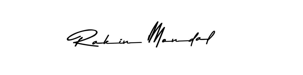 Create a beautiful signature design for name Rakin Mondal. With this signature (Asem Kandis PERSONAL USE) fonts, you can make a handwritten signature for free. Rakin Mondal signature style 9 images and pictures png