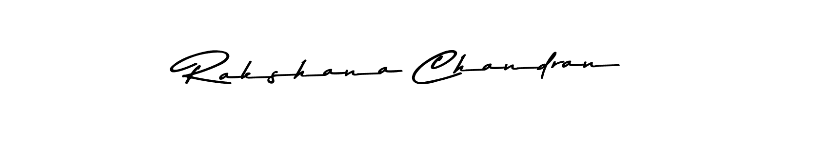 How to make Rakshana Chandran name signature. Use Asem Kandis PERSONAL USE style for creating short signs online. This is the latest handwritten sign. Rakshana Chandran signature style 9 images and pictures png