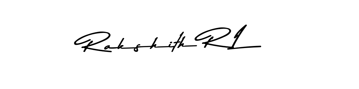 The best way (Asem Kandis PERSONAL USE) to make a short signature is to pick only two or three words in your name. The name Rakshith R L include a total of six letters. For converting this name. Rakshith R L signature style 9 images and pictures png