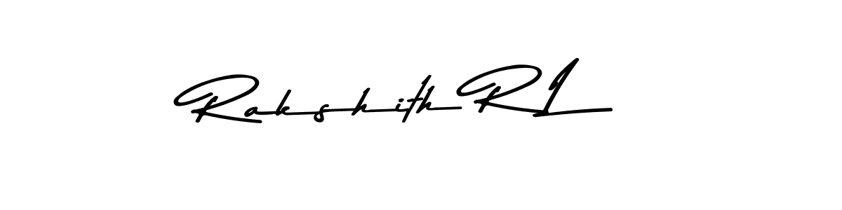 Create a beautiful signature design for name Rakshith R L. With this signature (Asem Kandis PERSONAL USE) fonts, you can make a handwritten signature for free. Rakshith R L signature style 9 images and pictures png