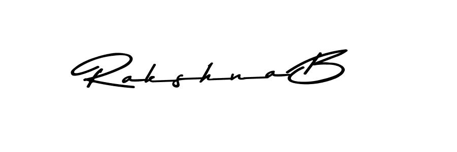 How to make Rakshna B signature? Asem Kandis PERSONAL USE is a professional autograph style. Create handwritten signature for Rakshna B name. Rakshna B signature style 9 images and pictures png