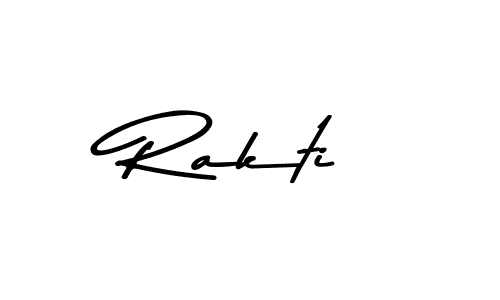 How to make Rakti name signature. Use Asem Kandis PERSONAL USE style for creating short signs online. This is the latest handwritten sign. Rakti signature style 9 images and pictures png