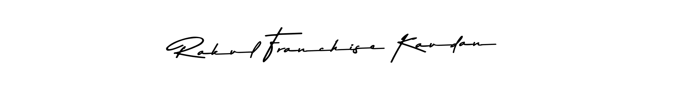 How to make Rakul Franchise Kaudan name signature. Use Asem Kandis PERSONAL USE style for creating short signs online. This is the latest handwritten sign. Rakul Franchise Kaudan signature style 9 images and pictures png