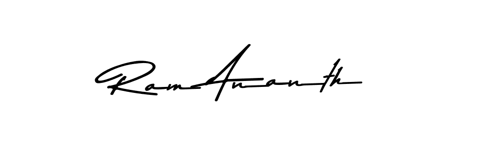 How to make Ram Ananth name signature. Use Asem Kandis PERSONAL USE style for creating short signs online. This is the latest handwritten sign. Ram Ananth signature style 9 images and pictures png