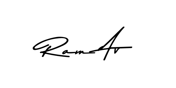 Make a beautiful signature design for name Ram Av. With this signature (Asem Kandis PERSONAL USE) style, you can create a handwritten signature for free. Ram Av signature style 9 images and pictures png