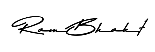 Designed for modern professionals: Ram Bhakt name signature crafted with Asem Kandis PERSONAL USE script. Ready for digital PDF workflows. Ram Bhakt signature style 9 images and pictures png