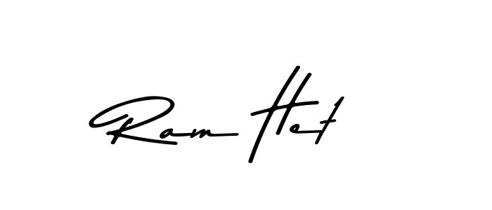 How to make Ram Het name signature. Use Asem Kandis PERSONAL USE style for creating short signs online. This is the latest handwritten sign. Ram Het signature style 9 images and pictures png