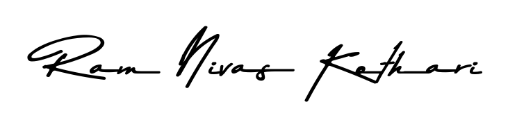 Transform the name Ram Nivas Kothari into a signature masterpiece using Asem Kandis PERSONAL USE font. Ideal for photographers, artists, and creators looking for watermarks. Ram Nivas Kothari signature style 9 images and pictures png