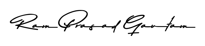 Create a personalized artistic stamp with Ram Prasad Gautam in Asem Kandis PERSONAL USE font. Perfect for visual artists, designers, and influencers. Ram Prasad Gautam signature style 9 images and pictures png