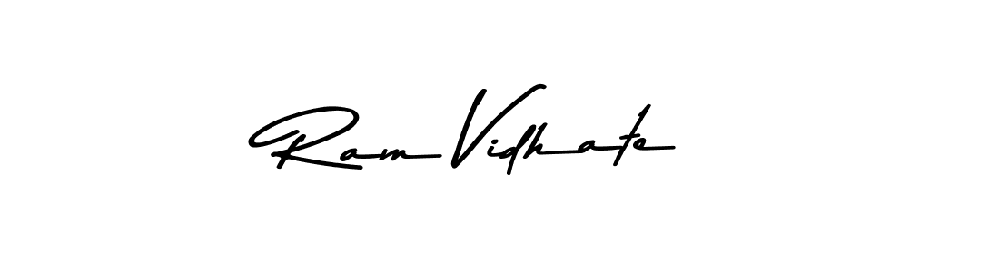 How to make Ram Vidhate name signature. Use Asem Kandis PERSONAL USE style for creating short signs online. This is the latest handwritten sign. Ram Vidhate signature style 9 images and pictures png