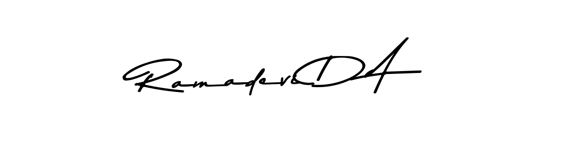 Use a signature maker to create a handwritten signature online. With this signature software, you can design (Asem Kandis PERSONAL USE) your own signature for name Ramadevi D A. Ramadevi D A signature style 9 images and pictures png