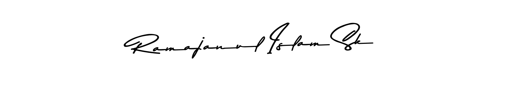 How to make Ramajanul Islam Sk name signature. Use Asem Kandis PERSONAL USE style for creating short signs online. This is the latest handwritten sign. Ramajanul Islam Sk signature style 9 images and pictures png