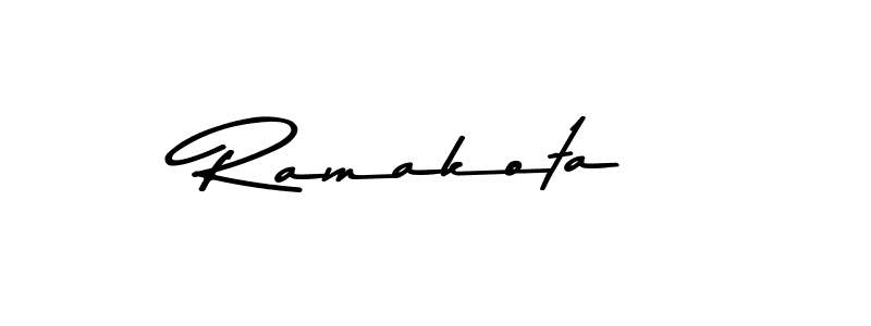 How to make Ramakota name signature. Use Asem Kandis PERSONAL USE style for creating short signs online. This is the latest handwritten sign. Ramakota signature style 9 images and pictures png