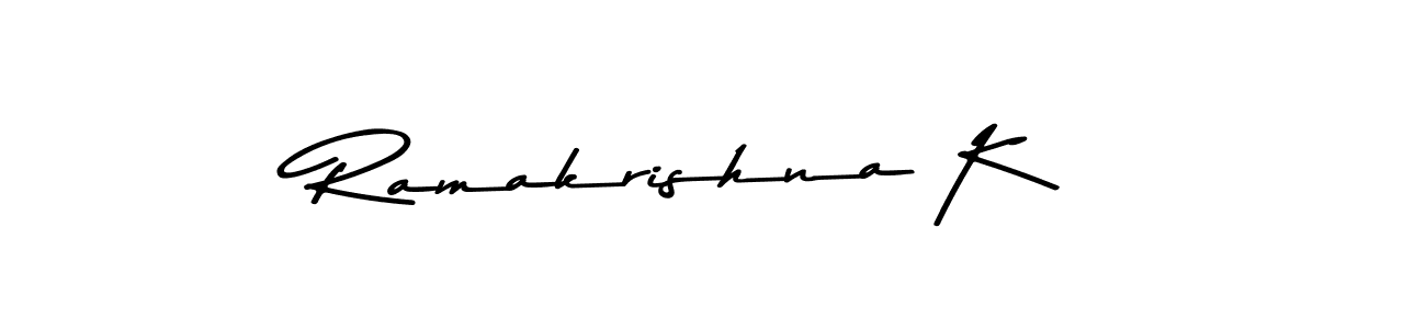 Create a beautiful signature design for name Ramakrishna K. With this signature (Asem Kandis PERSONAL USE) fonts, you can make a handwritten signature for free. Ramakrishna K signature style 9 images and pictures png