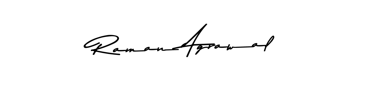 Make a beautiful signature design for name Raman Agrawal. With this signature (Asem Kandis PERSONAL USE) style, you can create a handwritten signature for free. Raman Agrawal signature style 9 images and pictures png