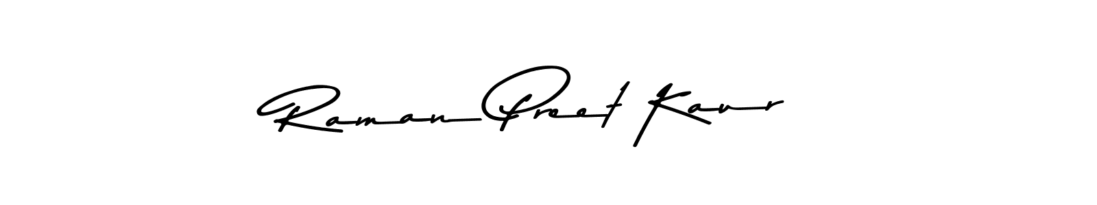 Make a beautiful signature design for name Raman Preet Kaur. With this signature (Asem Kandis PERSONAL USE) style, you can create a handwritten signature for free. Raman Preet Kaur signature style 9 images and pictures png