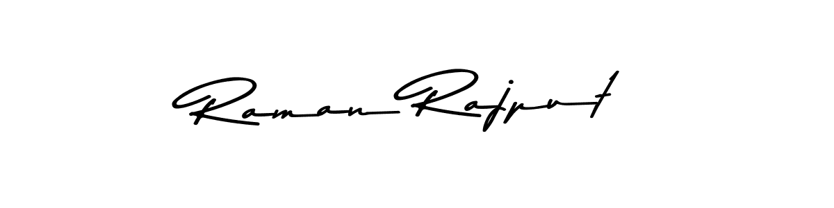 Create a beautiful signature design for name Raman Rajput. With this signature (Asem Kandis PERSONAL USE) fonts, you can make a handwritten signature for free. Raman Rajput signature style 9 images and pictures png