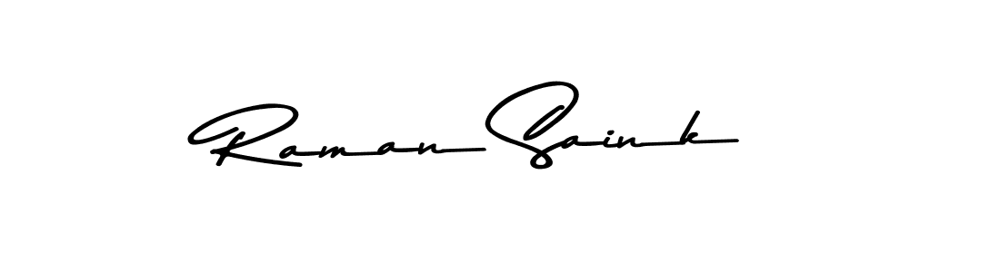 Make a beautiful signature design for name Raman Saink. With this signature (Asem Kandis PERSONAL USE) style, you can create a handwritten signature for free. Raman Saink signature style 9 images and pictures png