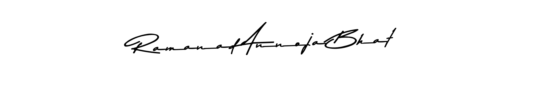 You can use this online signature creator to create a handwritten signature for the name Ramanad Annoja Bhat. This is the best online autograph maker. Ramanad Annoja Bhat signature style 9 images and pictures png
